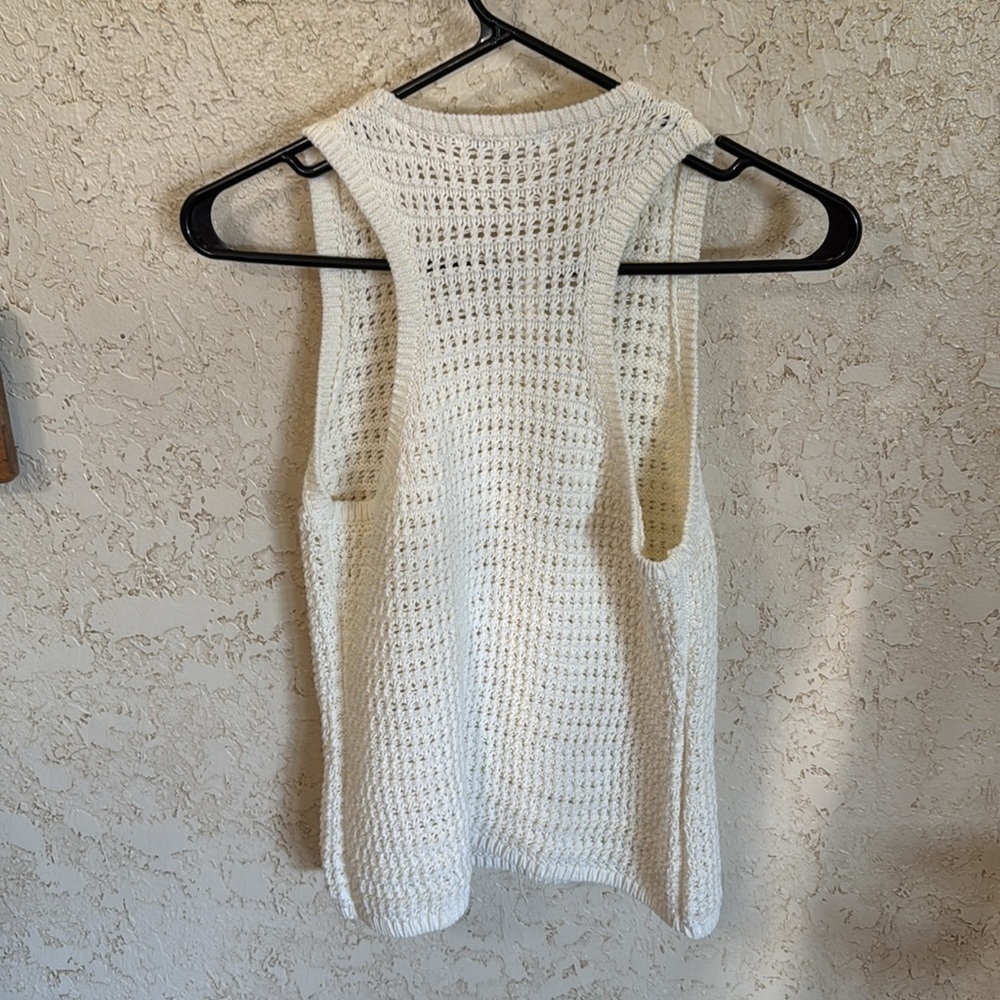 Cream Crochet Knit Tank NWT - Picture 7 of 13